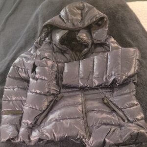 Andrew Marc 100% Down Shiny Puffer Jacket with Hood